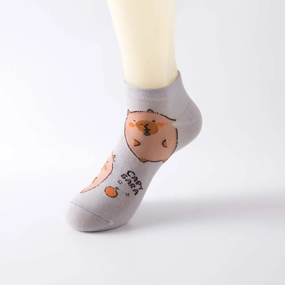 

Novelty Anime Capybara Socks Cotton Patchwork Short Ankle Socks Summer Hosiery Boat Socks for Women Girls