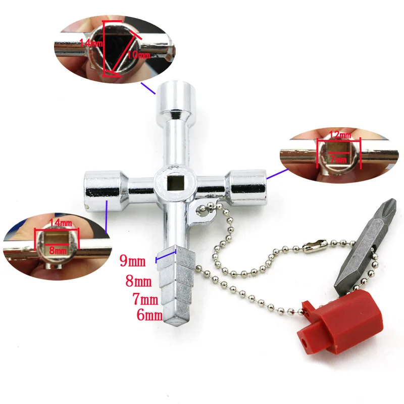 New 5 In 1 Universal Cross Square Triangle Train Electrical Cabinet Elevator Key