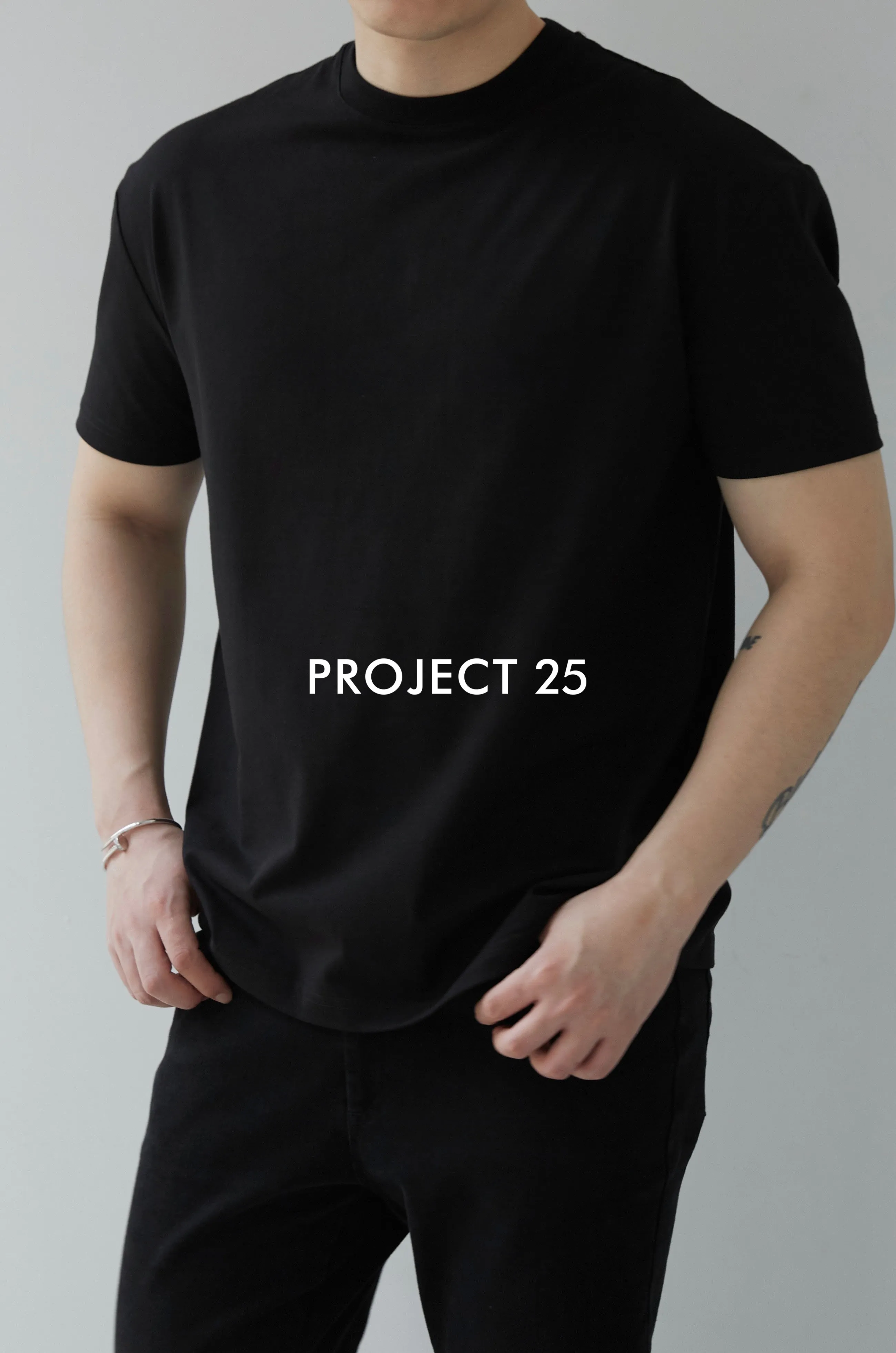 PROJECT 25 Men's 270g Sorona® Cooling T-Shirt – Wrinkle-Resistant, Breathable & Tailored Fit Crew Neck for Daily Commute