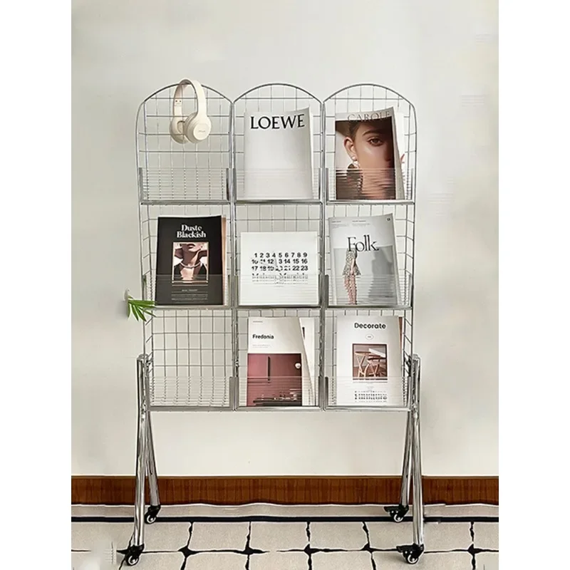 

Simple mobile book and newspaper shelf for home use