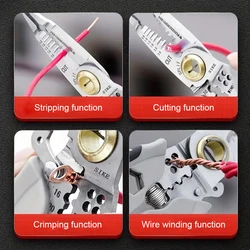 7-inch Multifunctional Wire Stripping Pliers, Electrician Special Tools For Wire Cutting, Pulling, Pressing, Winding Screwing