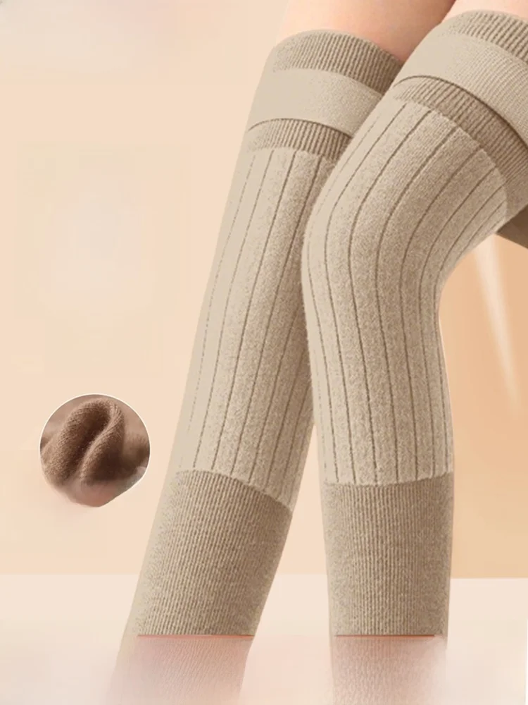 厚みのある暖かい防寒滑り止め膝パッド-ロングチューブタイプ-男女兼用-中高年の方に最適-冷え性の足や関節の保護に特化