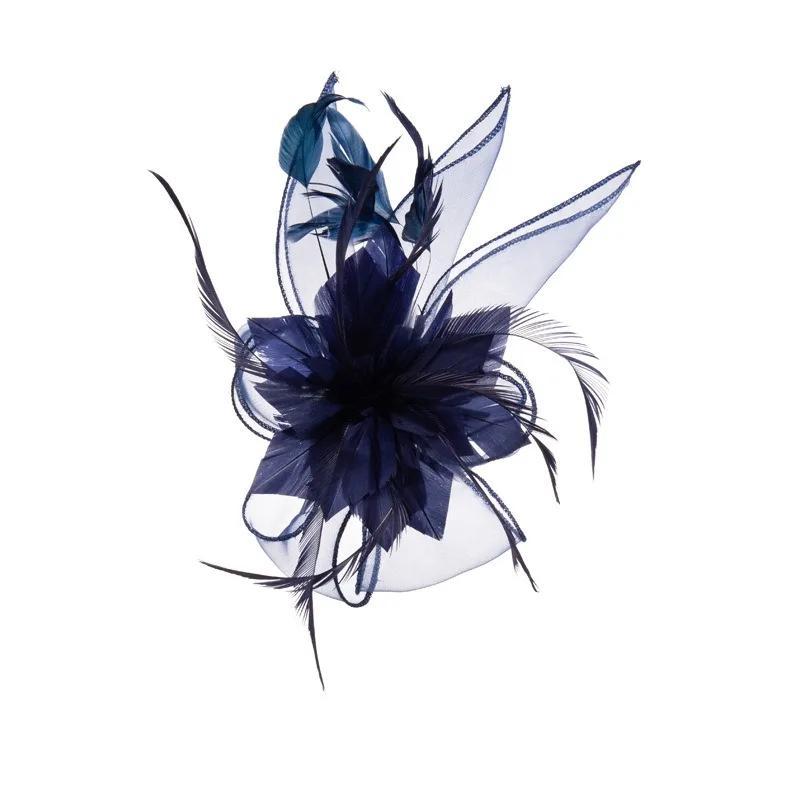 Vrouwen Chique Fascinator Hoed Cocktail Broche Bruiloft Hoofddeksel Kerk Hoofddeksels Feestveer Haaraccessoires Sinamay Fascinators