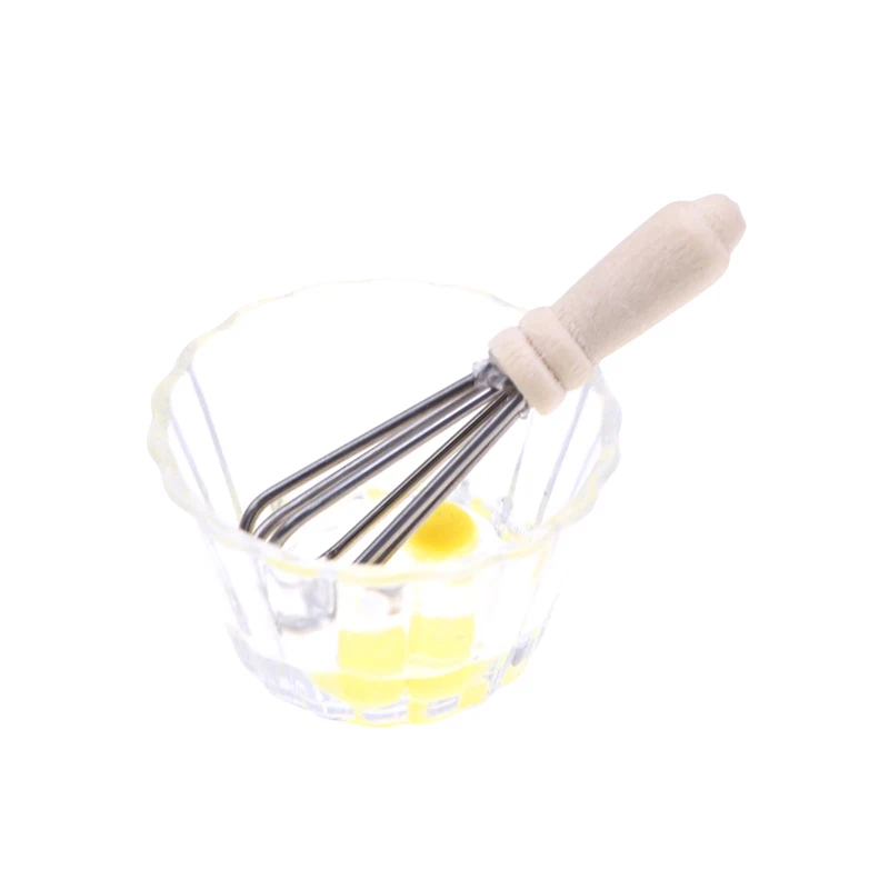 1 Set Kitchen DIY Accessories Simulation Cute egg beater Egg Bowl Suit 1:12 Dollhouse Miniature Home Decoration