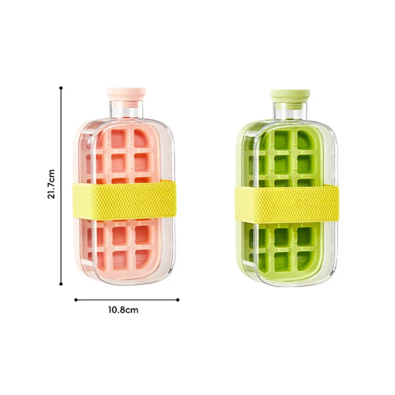 Ice Cube Tray Bottle With Lid No Touch No Spill Freezer Ice Tray With Straw Cable Tie Mold Reusable Food Grade Ices Maker Gadget - Image 6
