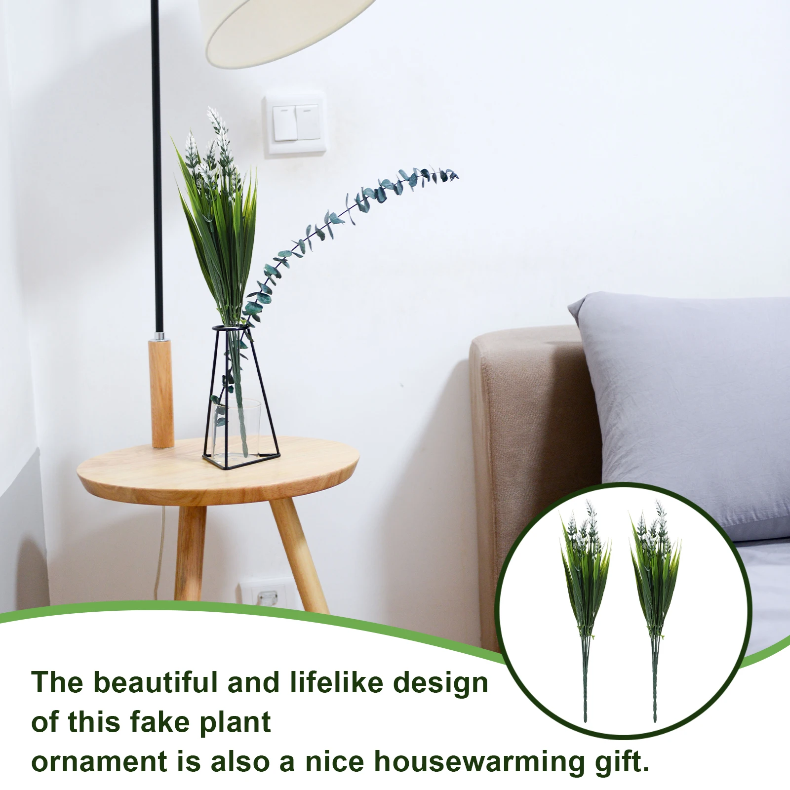

5pcs Realistic Artificial Lavender Bunch Decorative Fake Flowers For Home Party Diy Arrangement Festival Green Grass Ornament