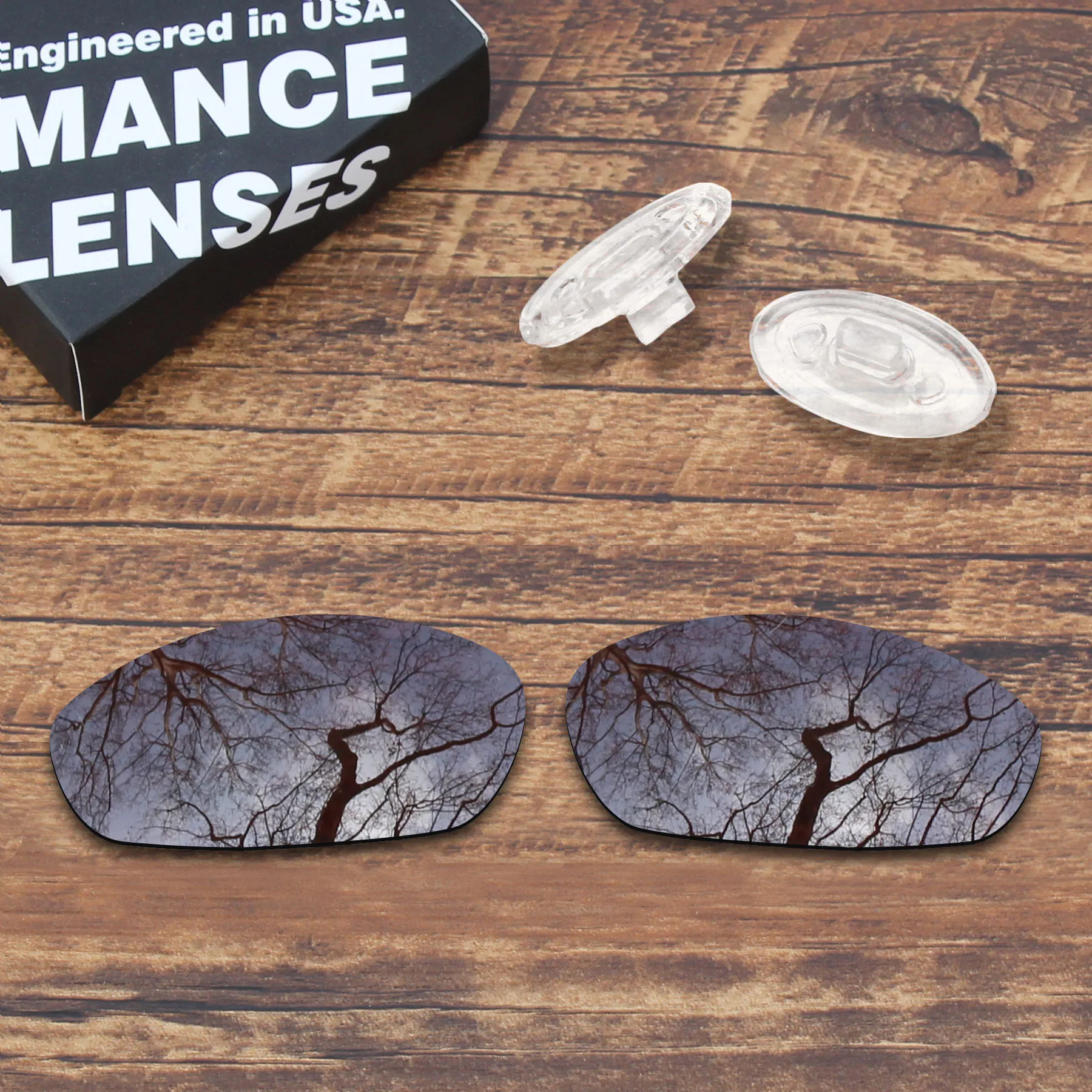 

Millerswap Resist Seawater Corrosion Brown Polarized Replacement Lens and Clear Nose Pads for Oakley Whisker