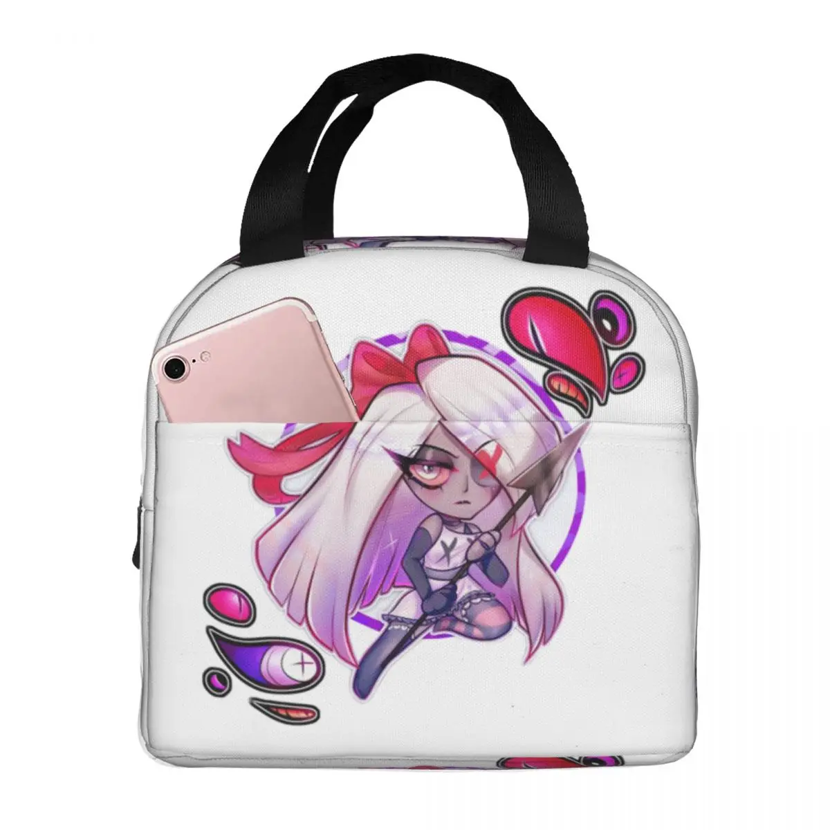 Hazbins Anime Animation Hotel Lunch Bag Men Women Warm Cooler Insulated Lunch Box for School