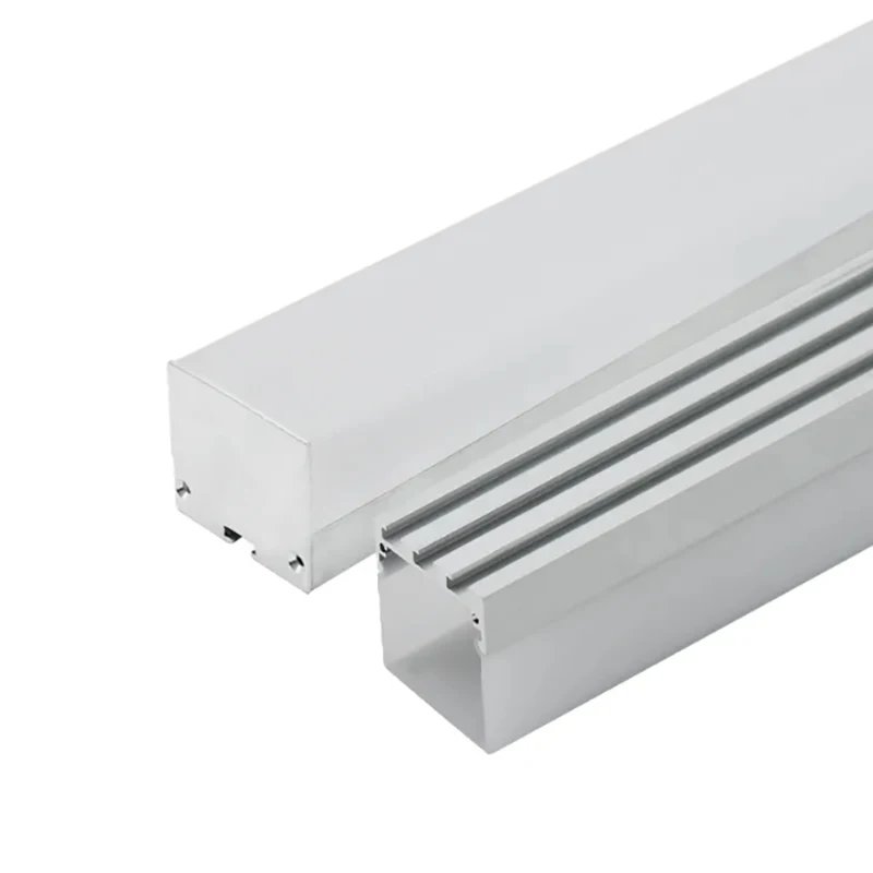 Lampu gantung langit-langit Led, 45x42mm suspensi aluminium profil kantor saluran linier lampu gantung