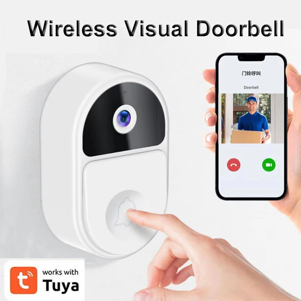 

Звонок дверной беспроводной уличный с поддержкой Wi-Fi и ИК-подсветкой ,Tuya WIFI Camera Doorbell HD Video Intercom Outdoor Wireless Waterproof Door Bell Security Protection IR Night Vision Smart Home