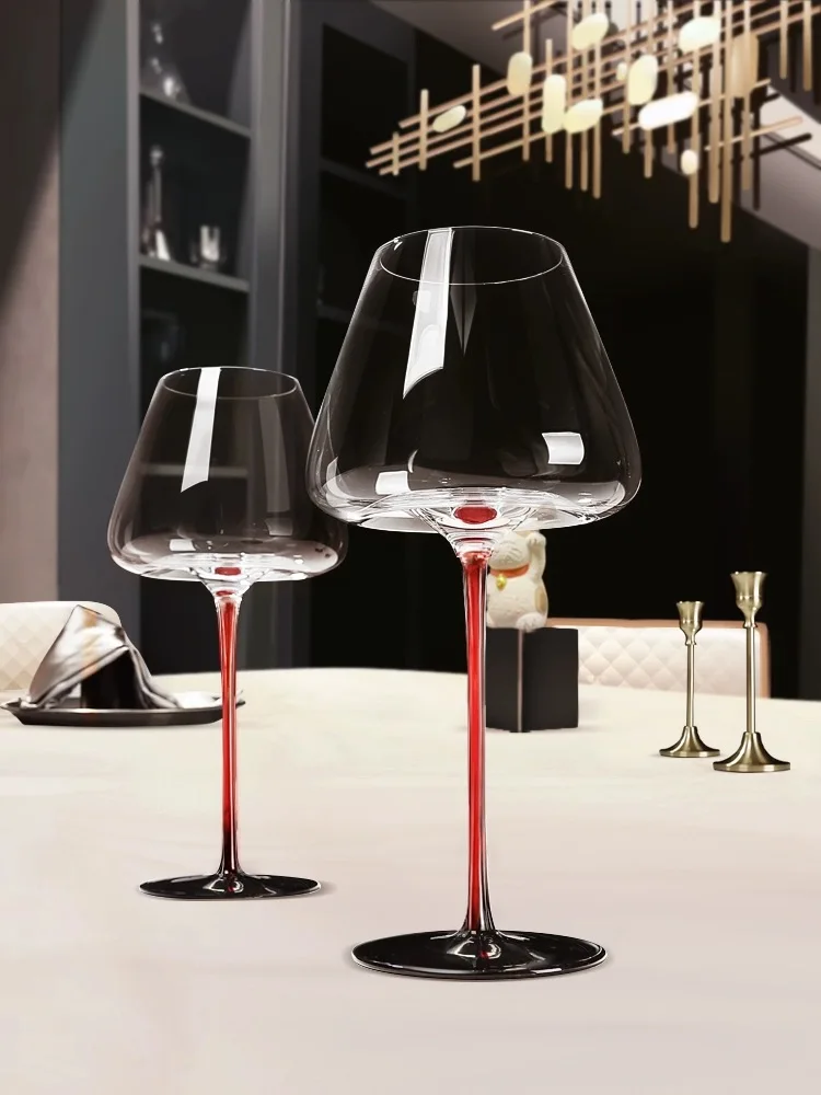 720ml Large Capacity Red Wine Glasses High Wine Glass Set Home High Value Crystal Glass Burgundy Wine Glass High Bar Barware