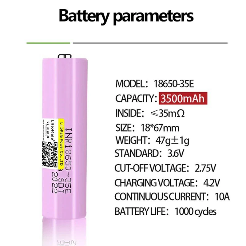 3PCS INR18650-35E 3.6V 18650 Rechargeable Lithium Battery Accessories