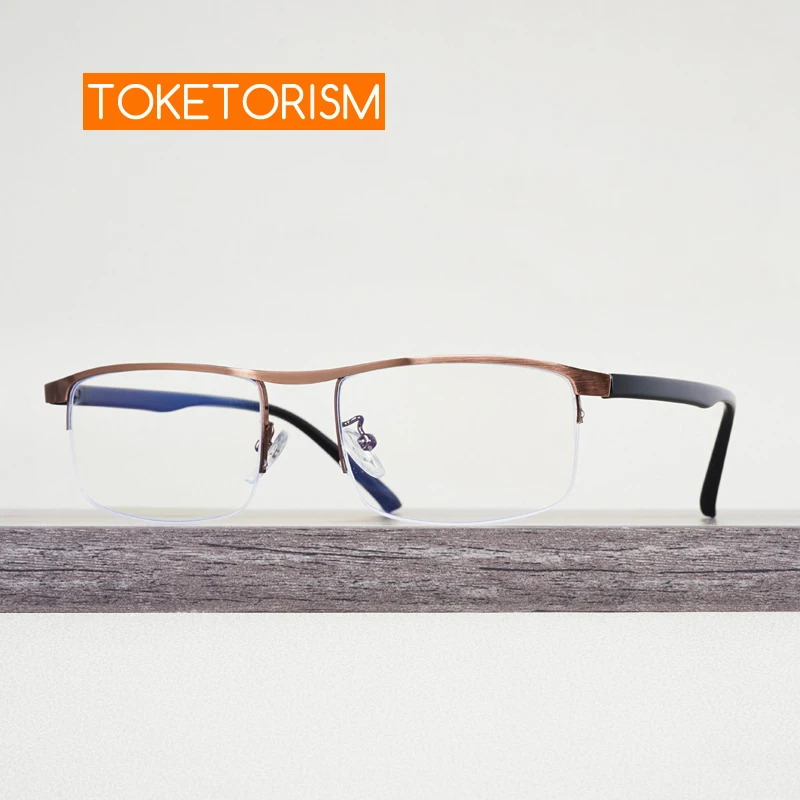 

Toketorism Ultralight Half Frame Men's Business glasses Women's Prescription Optical Eyeglasses Frames For Myopia 1088