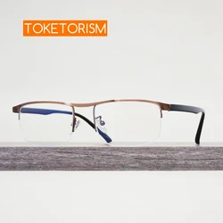 Toketorism Ultralight Half Frame Men's Business glasses Women's Prescription Optical Eyeglasses Frames For Myopia 1088