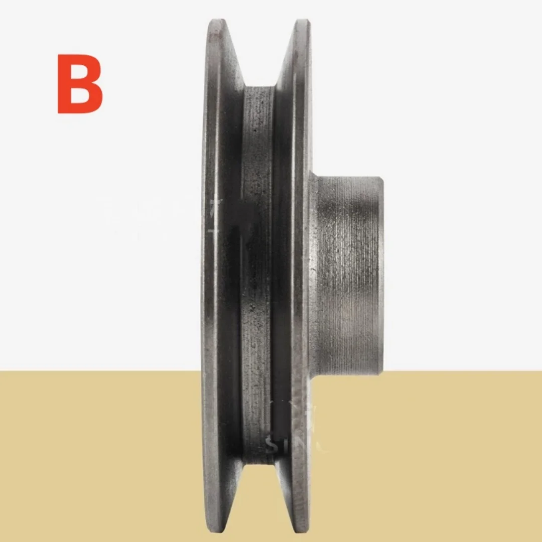 1pcs Dia 200-300mm Single-Slot B Type Pulley Cast Iron Wheel Power Tool Accessories Thickened V-Belt Pulley hollow