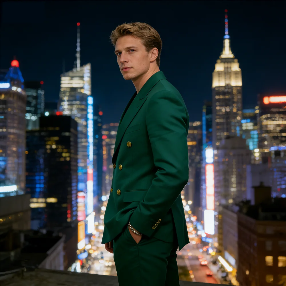 

Men's 2-Piece Marfim Smoking Suit Wedding Tuxedo Double Breasted Best Man Formal Dance Wedding Ensemble