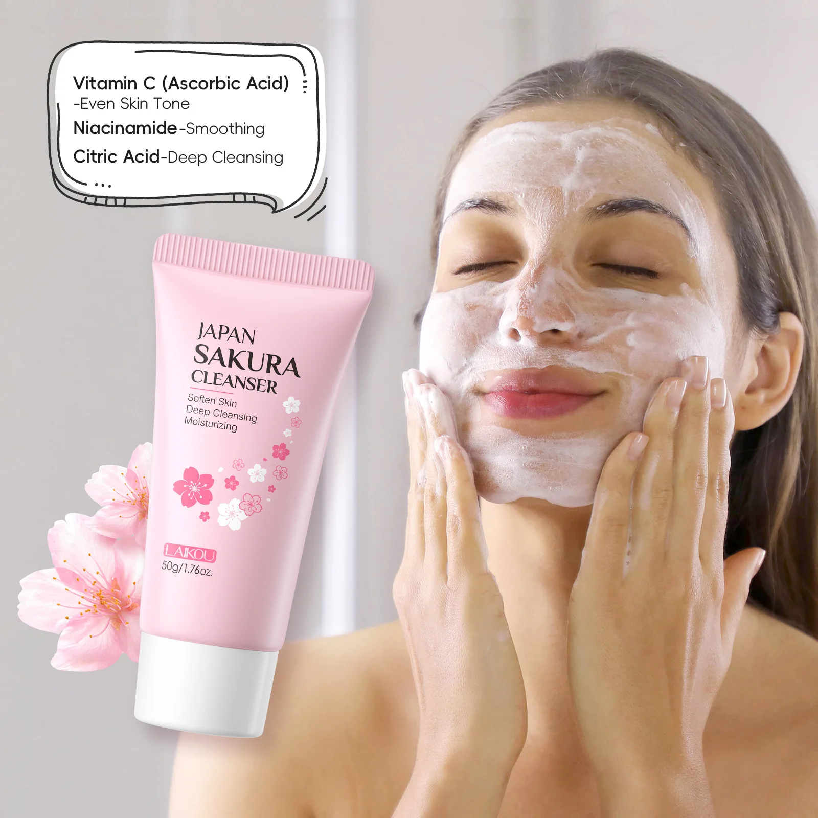 น้ํายาทําความสะอาดผิวหน้า กําจัดสิวที่มีประสิทธิภาพ ควบคุมความมัน รูขุมขนหดตัว กรดอะมิโน น้ํายาทําความสะอาดใบหน้า ลบจุดด่างดํา สิวขัดผิว