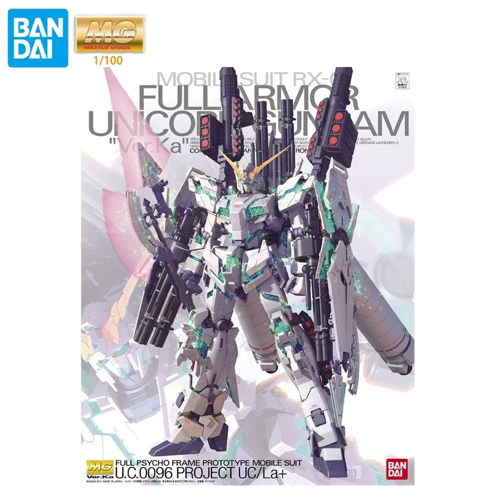 Bandai Gundam รุ่นมก. 1/100 RX-0ยูนิคอร์นกันดั้ม Ka Edition Action FIGURE Anime ประกอบตุ๊กตาของขวัญ22ซม.