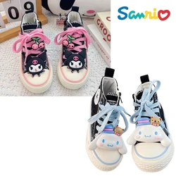 Sanrios My Melody Cinnamoroll Kuromi Anime Kawaii Kid Canvas Shoes High Top Sports Casual Shoe Outdoor Comfortable Girl Sneakers