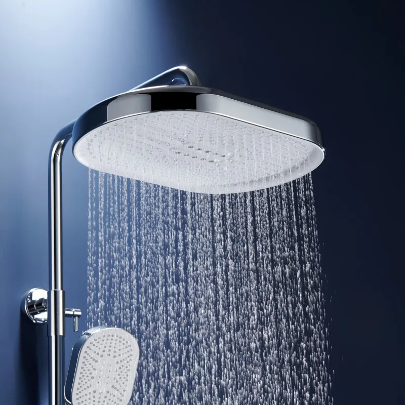 Luxury rainfall thermostatic shower set bathroom rainfall shower mixer bath shower faucet big shower tap