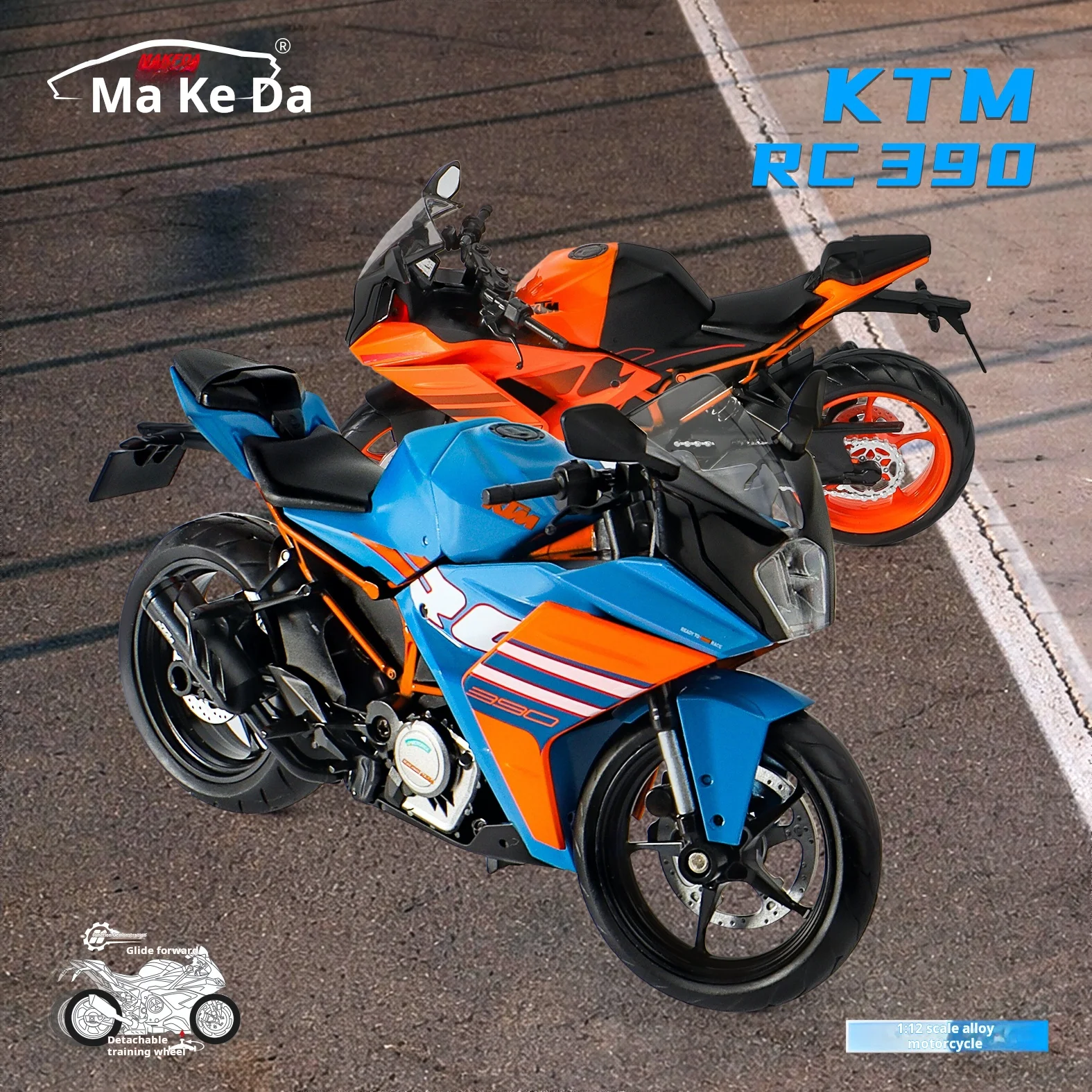 

Boxed 1:12 Officially Licensed KTM RC390 Simulation Alloy Racing Replica Motorcycle Model Collectible Decoration Gifts