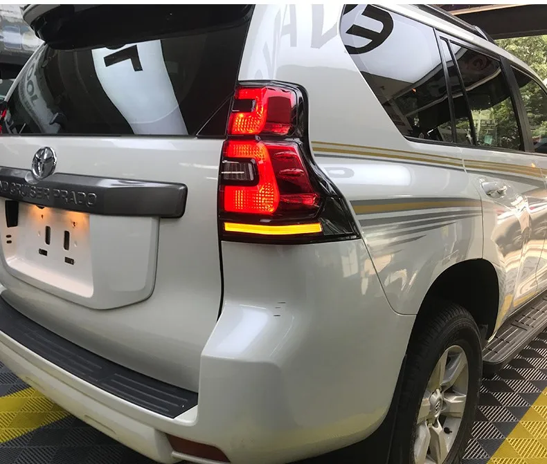 

Автомобильный светодиодный задний фонарь для Toyota prado 2007-2013 задний ходовой фонарь + стоп-сигнал + Daynamic Turn Singan + реверс