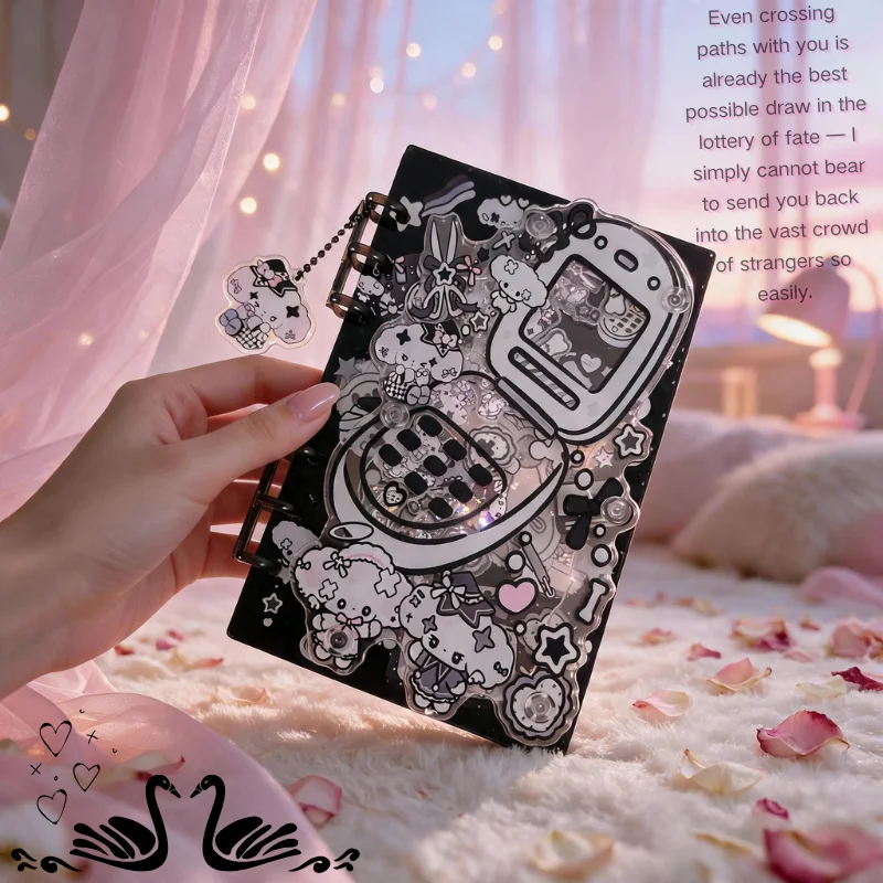 Acrylic, shaky A5 A6 A7 rustling fashion heiio kitty loose-leaf, handbook, notebook, friend, creative, decompression, gift