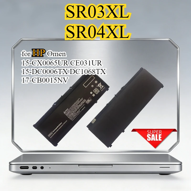 

SR04XL SR03XL Laptop Battery for HP Omen 15-CX0065UR CE031UR 15-DC0006TX DC1068TX 17-CB0015NV TPN-Q211 C133 Q194 Q193 L08934-1B2