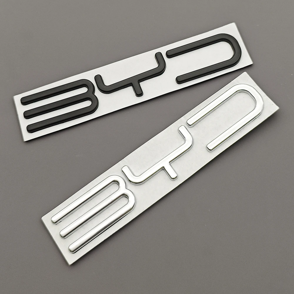 

3D металлические буквы-эмблемы для автомобилей, логотип BYD, наклейка на задний багажник для BYD Atto 3, Shark 6, Seal, Dolphin, Sealion, Song Plus, аксессуары
