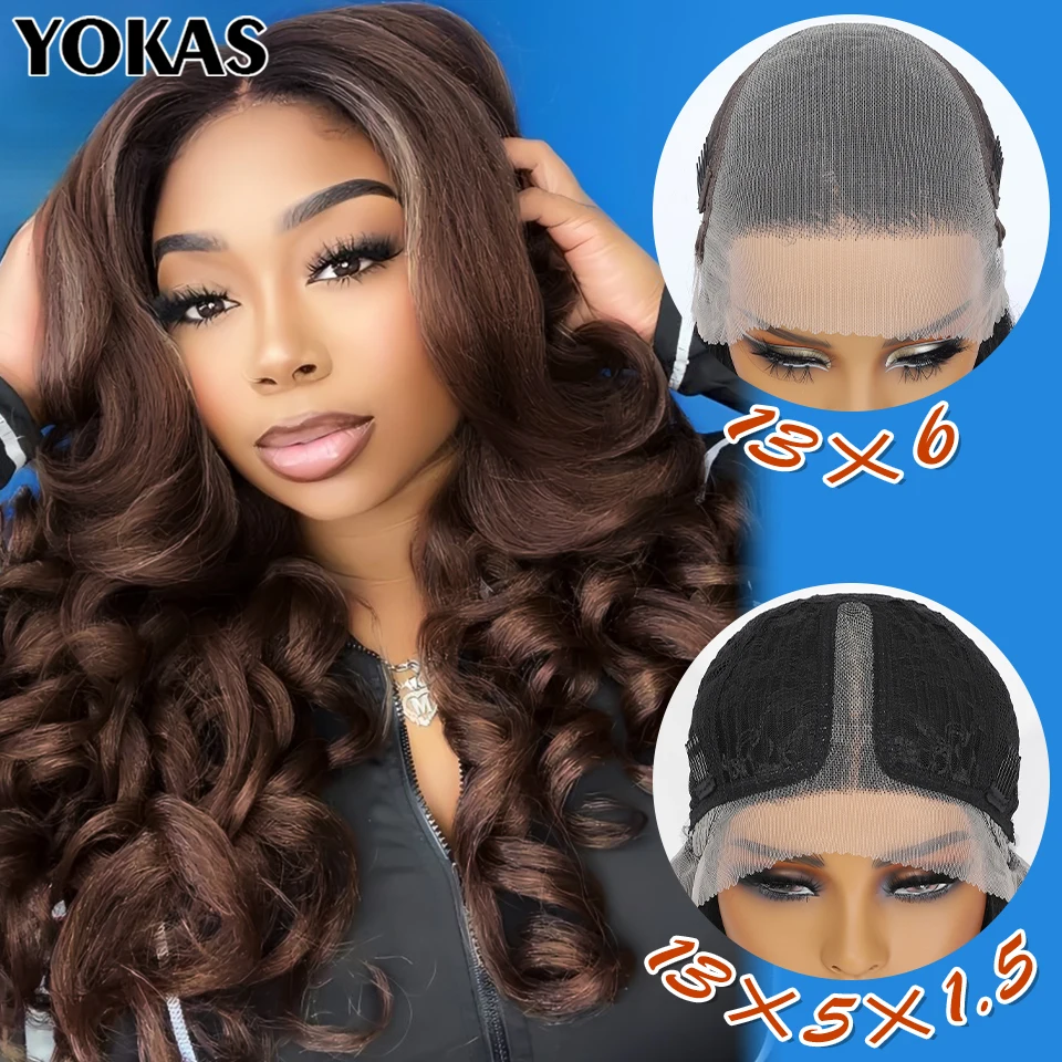 Latisha Lace Frontal Wigs Synthetic Women Wigs 13x6 And T Part 24 Inch HD Lace Front Wigs Pink Blond Brown Wigs With Baby Hair