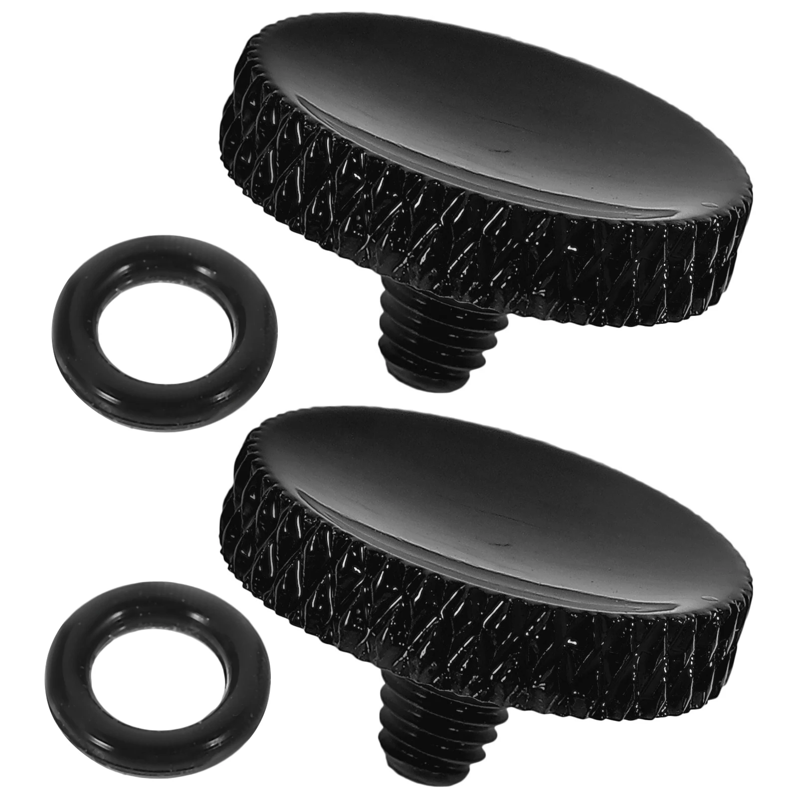 2 Pcs Flat Shutter Button Camera Aluminum Alloy Release Delicate Black Replacement