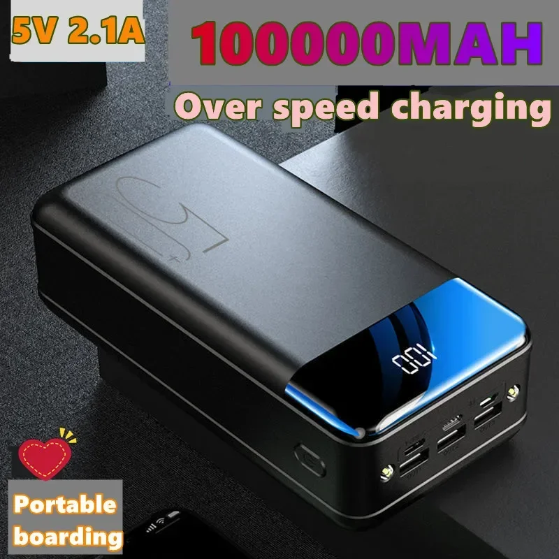 100% new genuine fast charging 100000mah /98000mah power bank large capacity mobile power universal 5v2.1a fast charging