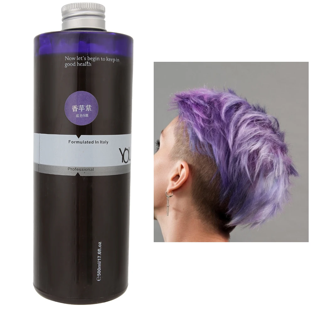 

Barber Shop Professional Natural Easy Coloring DIY Hair Dye Coloring Cream Hair Dyeing Cream Wax Supplies 500ml New(Taro Purple)