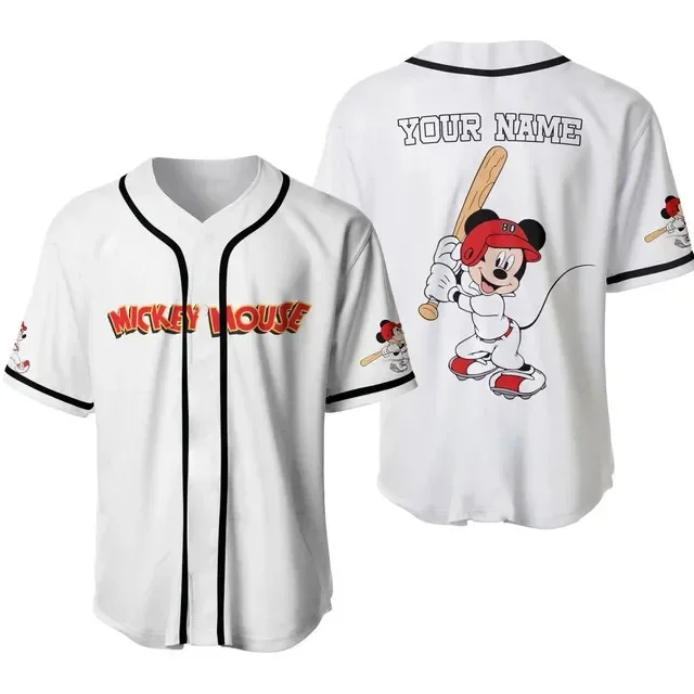 Summer Disney Mickey Mouse Kids Baseball Jersey Pattern TShirt 3D Print Breathable Casual Disney Mickey Fashion Loose T-shirt