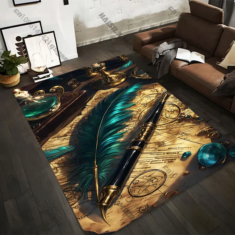 21 Sizes Historical writing tools and maps Printed Area Rugs for Adult Yoga Mats Living Room Decor Personalized Doormat