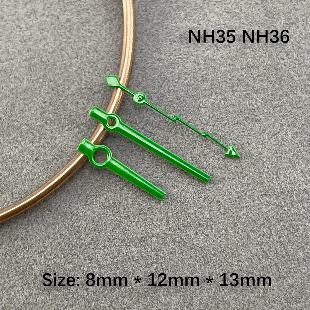 سجل تحويل NH35 ساعة الأيدي البرق الأيدي الثانية مؤشر ساعة ل NH35 NH36 الحركة التلقائية أسود أحمر ساعة اليد