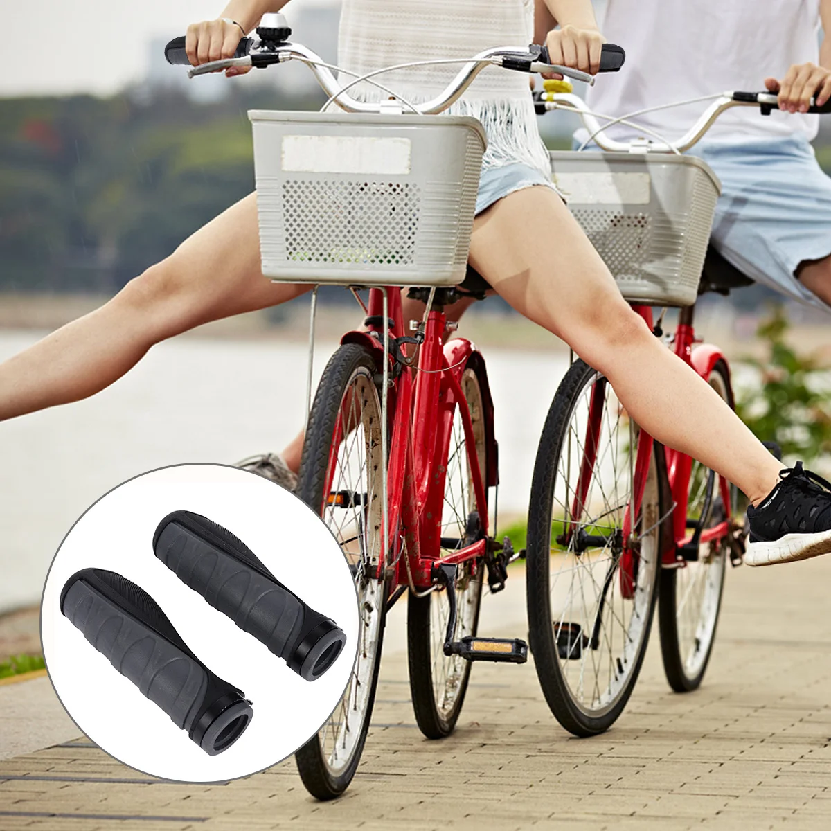 

2pcs Bike Handlebar Grips Silicone Anti-Skid Handlebar Covers Ergonomic Durable Mountain Road Folding Bike Accessories Non-Slip