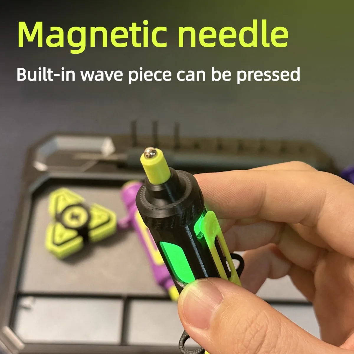 KEYI EDC Hyaluronic Acid Injection Pen-shaped Rotating Push-and-Press Compound Finger Decompression Toy