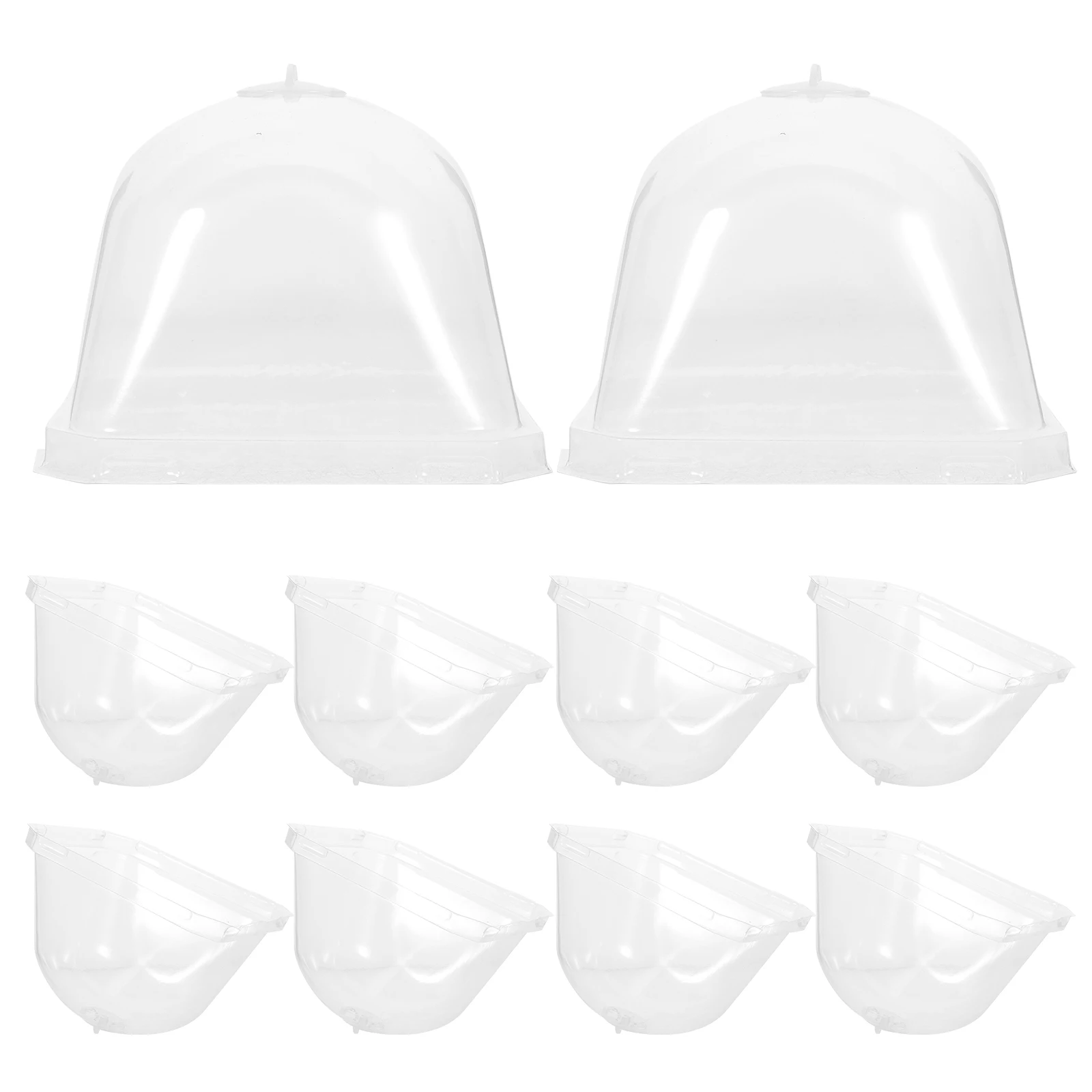 

10 Pcs Square Flower Pot Seedling Transparent Dome Nursery Humidity Cloche Plastic Protector Garden Mini Plants Growth