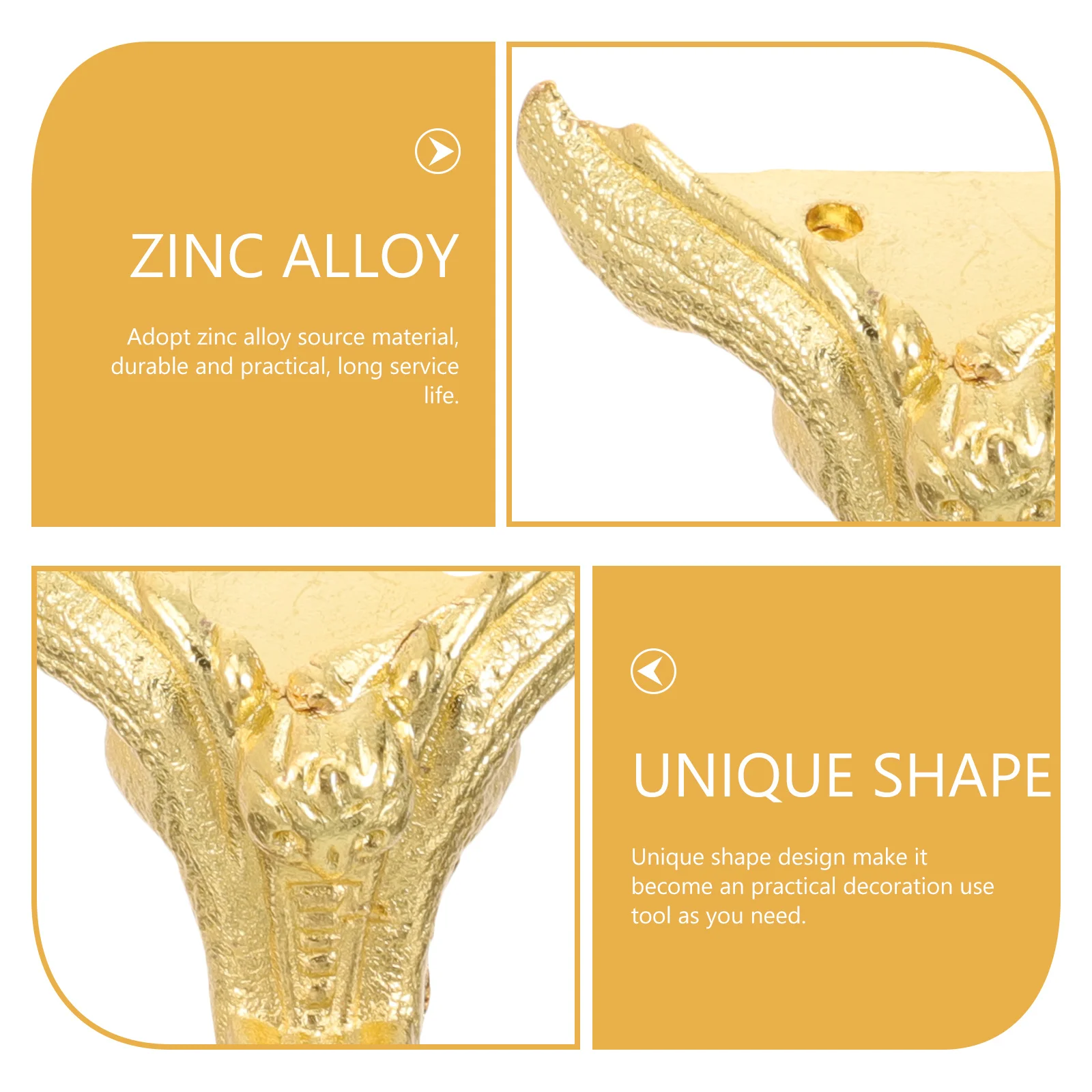 

8Pcs Wooden Box Feet Zinc Alloy Furniture Legs Tiger Shape Practical Furniture Accessories Sofa Support