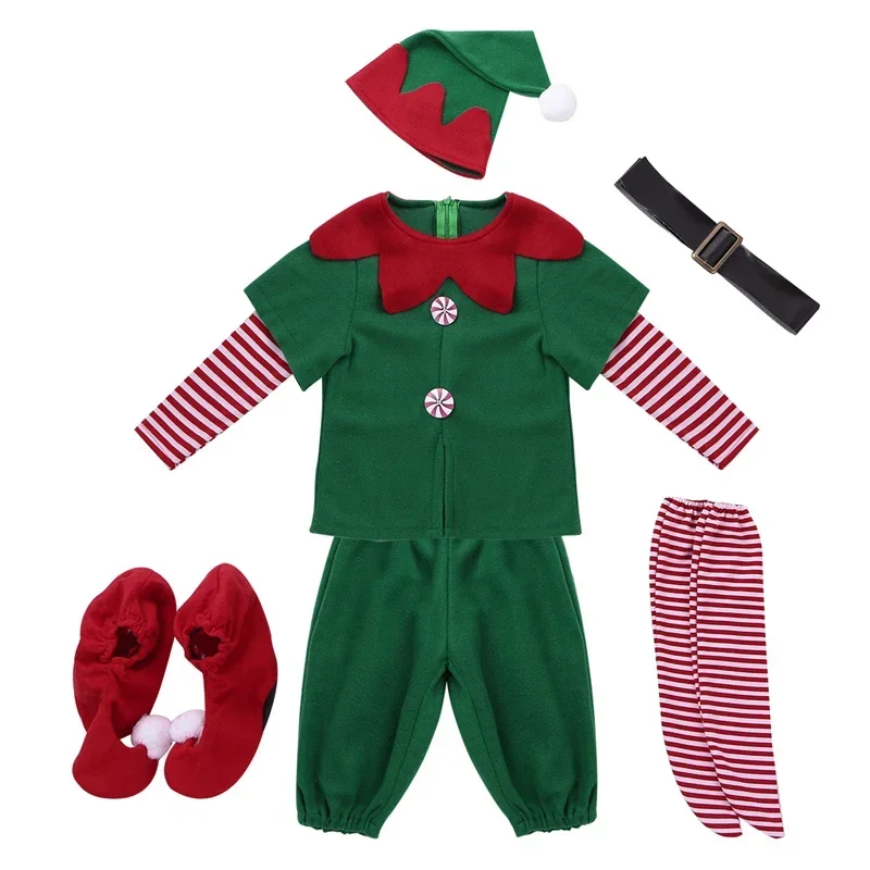 Halloween Christma Santa Claus Elf Costume Kids Adult Family Matching Clothes New Year Outfit Girls Boys Santa Claus Cosplay Hat