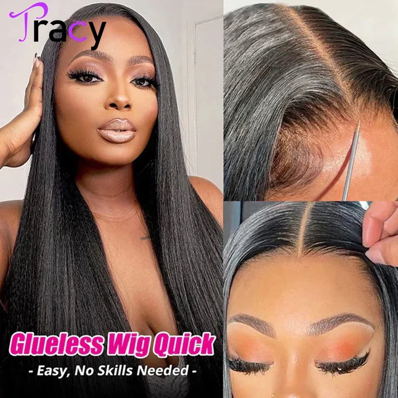 

Tracy Hair Ready To Wear And Go Glueless Wig Straight Lace Front Wigs Human Hair Pre Plucked Pre Cut 6x4 Straight Lace Front Wig