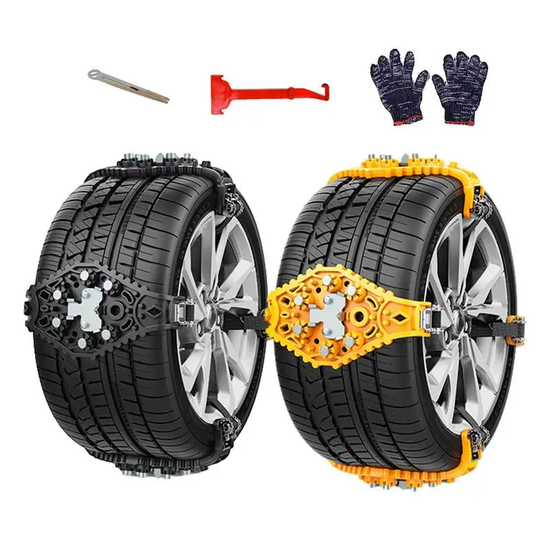 

Car Tire Snow Chains 4Pcs Anti Skid Snow Chains Car Winter Tire Wheels Chains Emergency Snow Mud Sand Tire Chain Straps For CARS