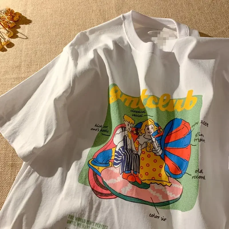 Estate a maniche corte Anime Kawaii vestiti Hip Hop magliette giapponese femminile sciolto Harajuku donne t-shirt ragazza Tees carino bianco top