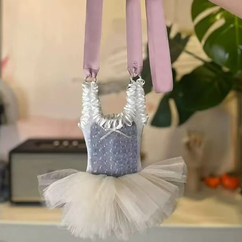 Sweet Kawaii 미니 핸드폰 가방 패션 패치 워크 레이스 거즈 체인 어깨 크로스 바디 백 세련된 지갑과 핸드백을 통해 볼 수 있습니다.