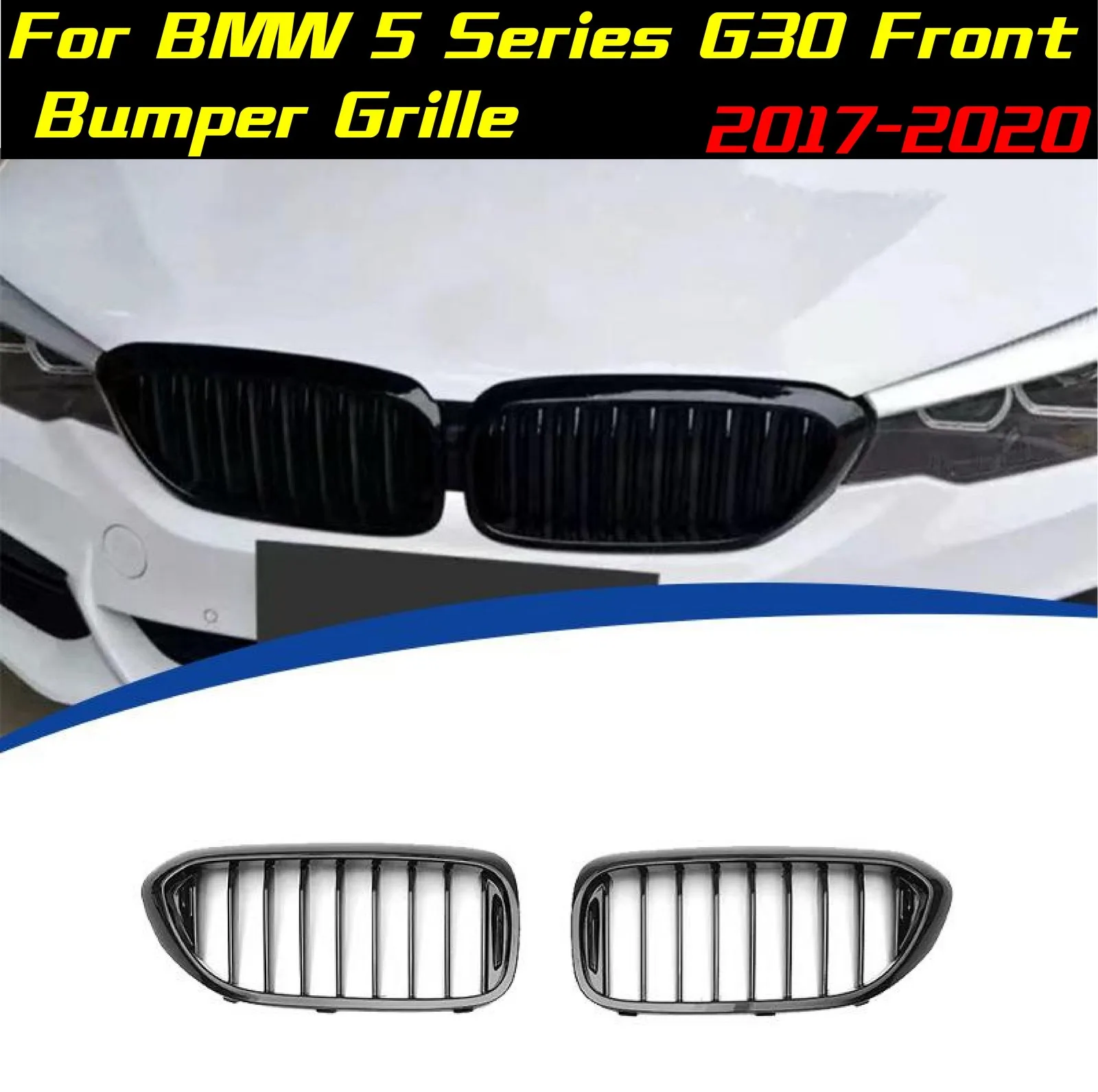 

Решетка переднего бампера для BMW 5 серии G30 2017-2020, передняя решетка, автоматическая гоночная решетка, комплекты кузова, внешняя модификация, спорт