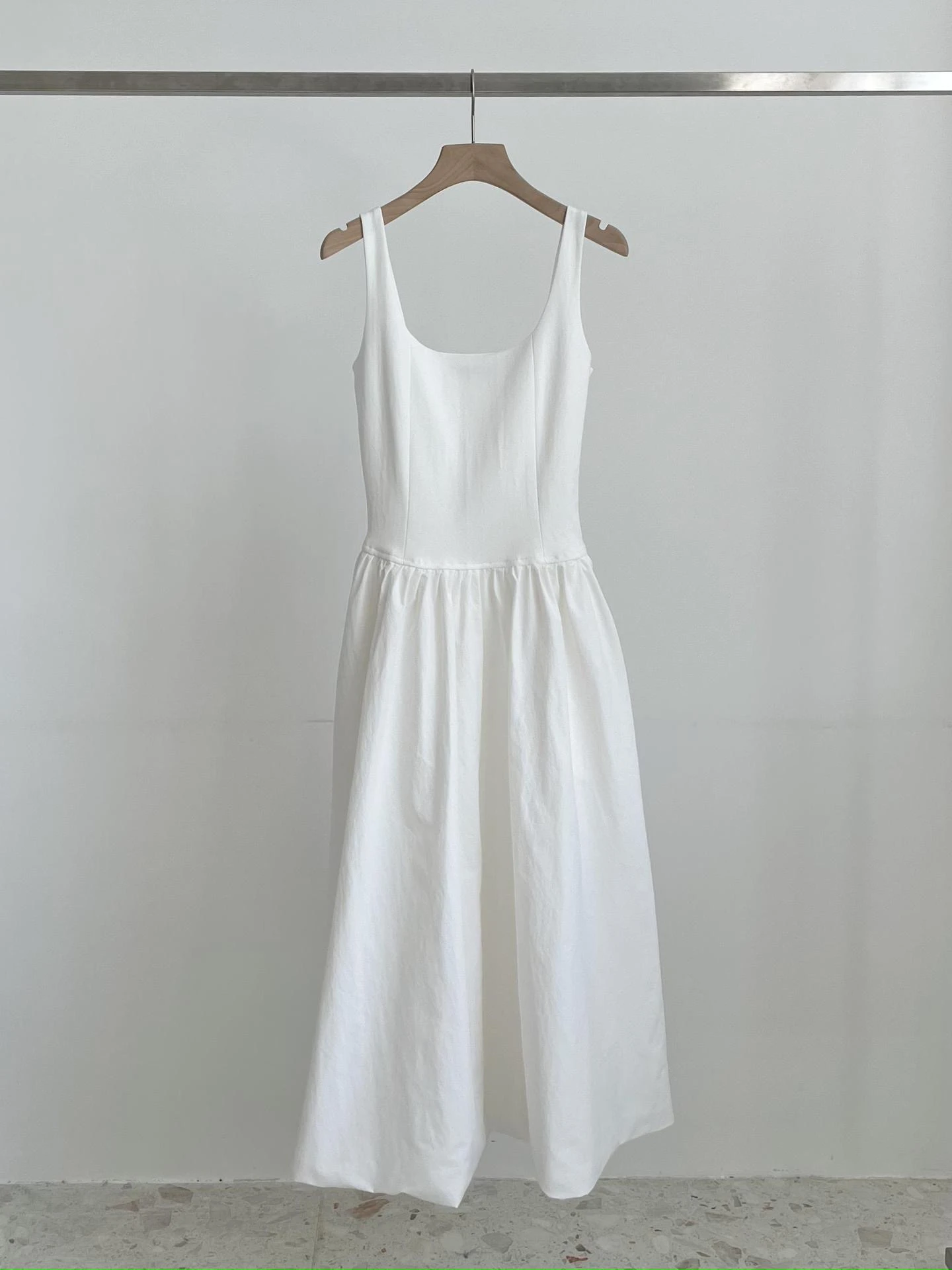 Preon Long Svel round Ne Vest Dr Pure Color Blo A-Line Vita alta Pendolarismo Coreano Sle Primavera Estate La...