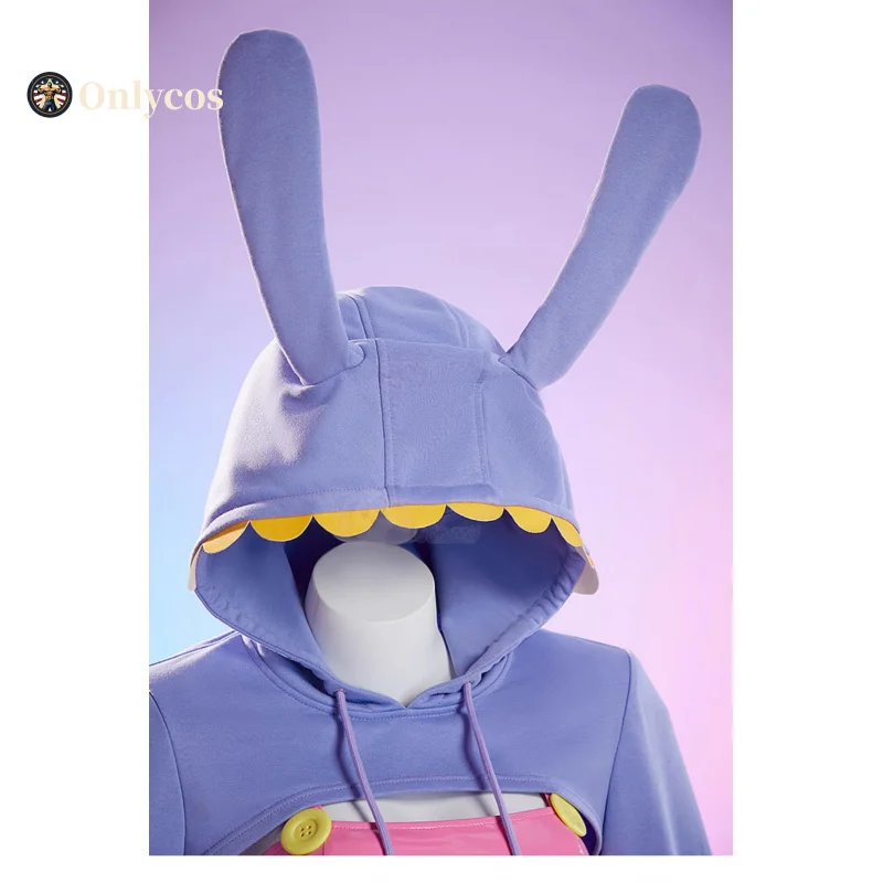 The Amazing Digital Circus Jax Cosplay Costume Rabbit Slip Dress Hallowmas Christmas Role Play Women Onlycos view 4