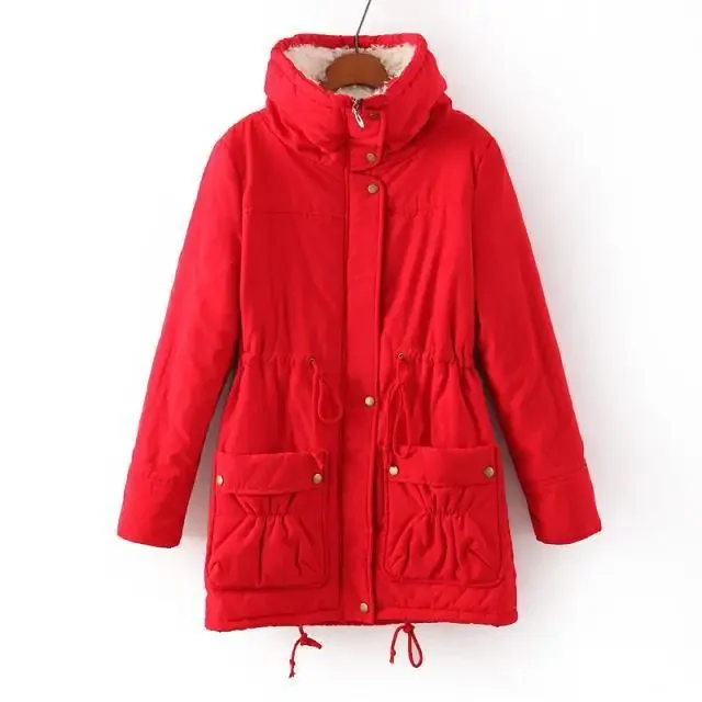 Women Winter Jacket Thicken Hooded Long Down Jacket Women Coat Slim Fit Hair Collar Cotton-Padded Clothes Coat Women Down Coats