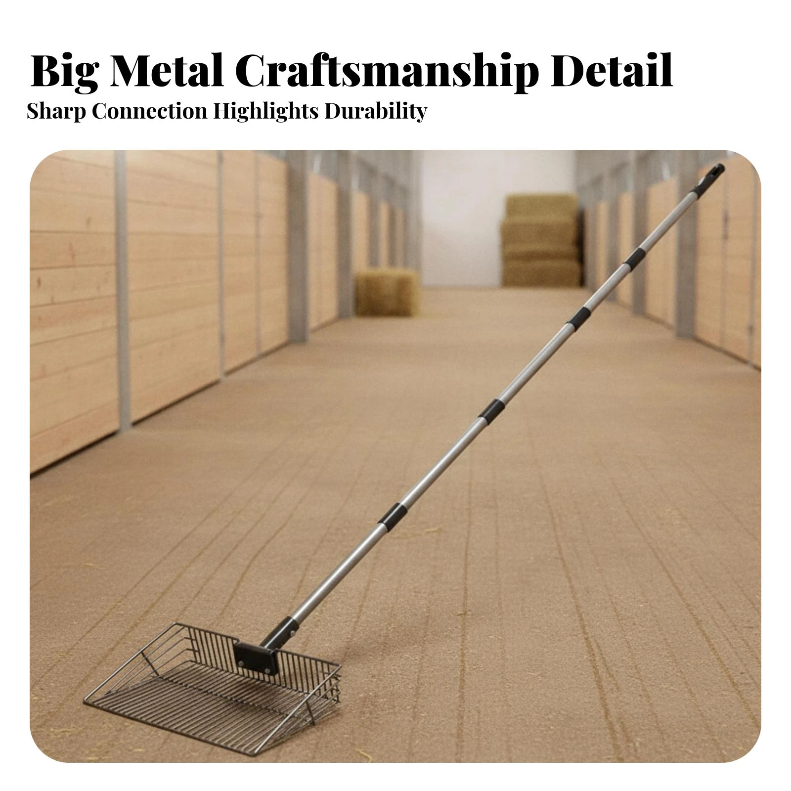Chicken Coop Manure Scoop Heavy-Duty Chicken Poop Scooper Wire-Mesh Scoop with Telescoping Handle Heavy-Duty Tool Anti-Slip